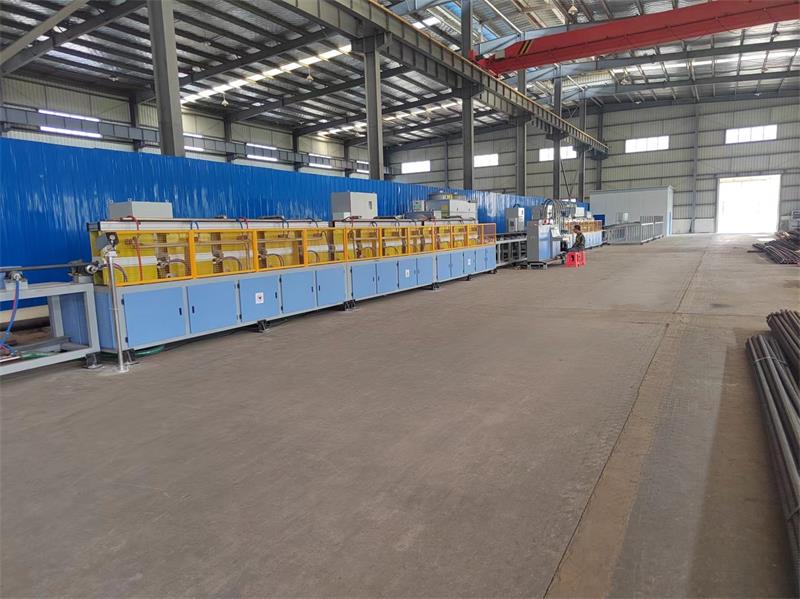 Induction heat treatment production line for mine grinding rod